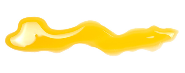 Puddle of orange juice isolated on white background, clipping path