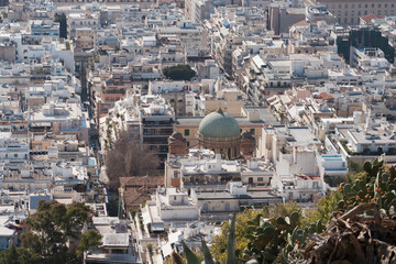The city of Athens from above
