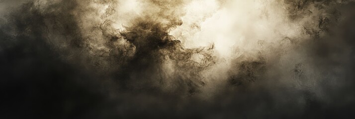 Fototapeta premium Grey Fog. Abstract Monochrome Background with Aged Antique Black Clouds and Apocalyptic Grey Mist