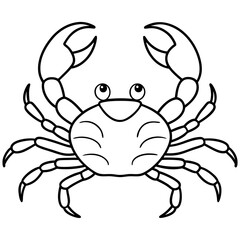 Crab with extended pincers and a sturdy, shell-like body line art
