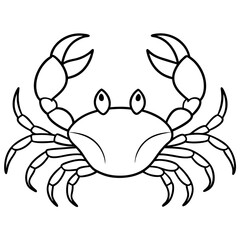 Crab with extended pincers and a sturdy, shell-like body line art