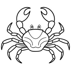 Crab with extended pincers and a sturdy, shell-like body line art