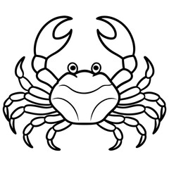Crab with extended pincers and a sturdy, shell-like body line art