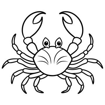 black and white crab outline clip art preview