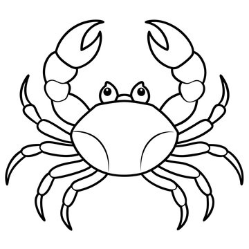 outlined crab with claws and legs clip art preview