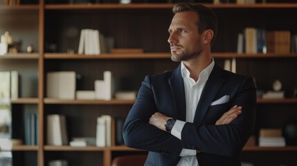 Fototapeta premium Businessman in a Library