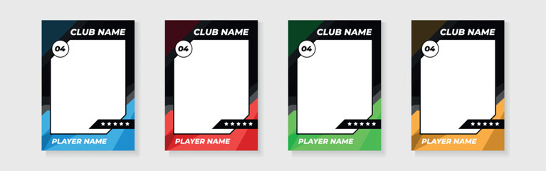 trading card template design for sports, picture frame for player performance, photo frame or border collection for hockey, basketball and football player, sports flyer design, template eps 10.