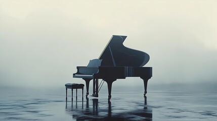 Serene Melodies - Cinematic Documentary of a Grand Piano in Contemplative Atmosphere