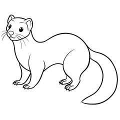 ferret slinking with a curious, playful expression and elongated body vector