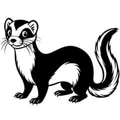 ferret slinking with a curious, playful expression and elongated body vector