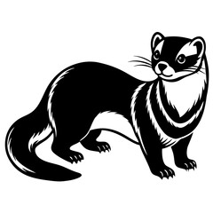 ferret slinking with a curious, playful expression and elongated body vector