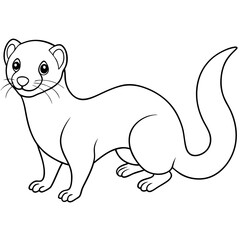 Obraz premium ferret slinking with a curious, playful expression and elongated body vector