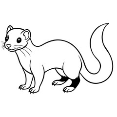 ferret slinking with a curious, playful expression and elongated body vector