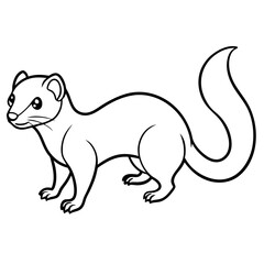 ferret slinking with a curious, playful expression and elongated body vector
