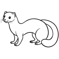 ferret slinking with a curious, playful expression and elongated body vector