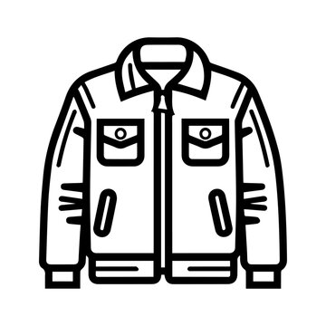 recommend clip art: jacket icon or modern line symbol. Vector line art and icon design with bold outline. Black and white Pixel Perfect minimalistic symbol isolated white background. Silhouette simple thin sign