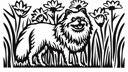 Obraz premium Cute coloring page featuring a playful dog for kids creativity.