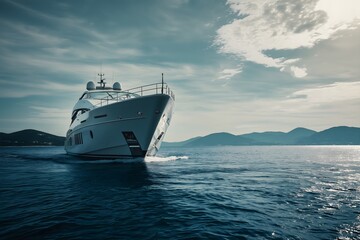 Big Yacht In The Open Sea, Luxury Yacht, Yacht In The Ocean, Sailing Yacht, Sea Voyage