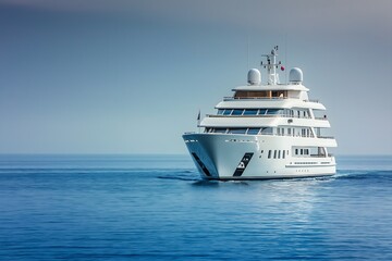 Big Yacht In The Open Sea, Luxury Yacht, Yacht In The Ocean, Sailing Yacht, Sea Voyage