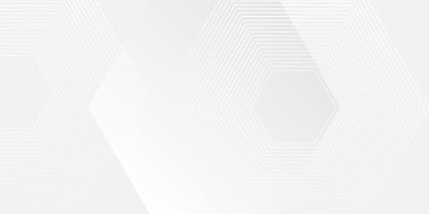 Abstract white glowing geometric lines on gray background. Modern shiny blue circle lines pattern. Futuristic technology concept. Suit for cover, poster, banner, brochure, header, website vector