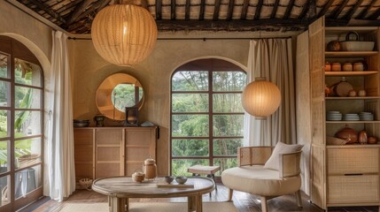 Embrace wabi sabi interior design  solid wood furniture for a cozy living room aesthetic