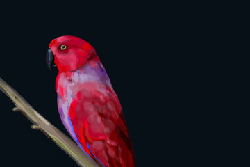 ИллюстрацStunning watercolor illustration of a vibrant red parrot, a lilac-breasted roller, and a majestic flamingo. Perfect for wildlife enthusiasts, tropical art lovers, and nature-inия без названия