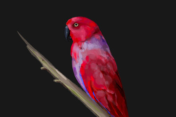 ИллюстрацStunning watercolor illustration of a vibrant red parrot, a lilac-breasted roller, and a majestic flamingo. Perfect for wildlife enthusiasts, tropical art lovers, and nature-inия без названия