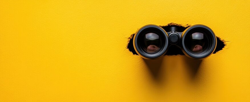 The Binoculars on Yellow Wall