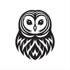 Barred Owl Silhouette Vector – High-Quality Wildlife Illustration