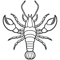 Lobster with detailed claws and segmented body, emphasizing texture vector