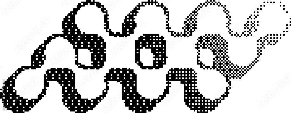 Poster Bitmap pattern shape. halftone gradient element. Y2k graphic abstract icon. Dither noisy grunge texture.