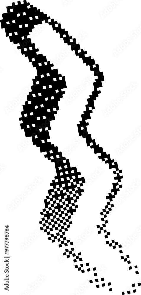 Poster bitmap pattern shape. zigzag halftone gradient element. y2k graphic abstract icon. dither noisy grun