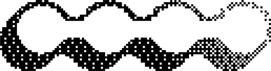 Fototapeta premium Bitmap pattern shape. Halftone gradient element. Y2k graphic abstract icon. Dither noisy grunge texture.