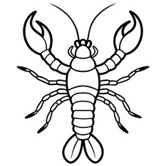 Lobster with detailed claws and segmented body, emphasizing texture vector
