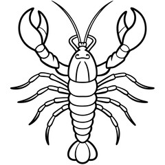 Lobster with detailed claws and segmented body, emphasizing texture vector
