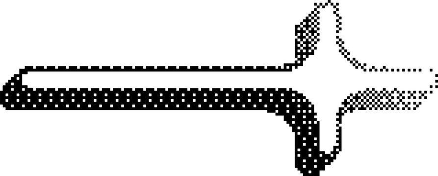 Bitmap pattern star shape. Halftone gradient element. Y2k graphic abstract icon. Dither noisy grunge texture.