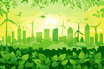 Sustainable Green City with Ecological Power Usage Concept