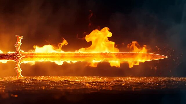 Discover the power of the sword of the spirit amidst flames and glowing embers