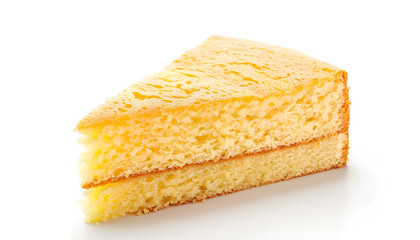 Fototapeta premium Piece of tasty sponge cake isolated on white