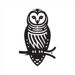 Barred Owl Silhouette Vector – High-Quality Wildlife Illustration