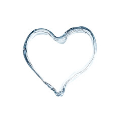 A clear water heart shape, symbolizing love and purity, perfect for romantic themes and creative designs. PNG file, Transparent background.