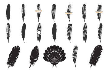 Turkey Tail Feather SVG, Turkey Hunting Vector Silhouette
