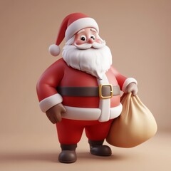 santa claus with a bag