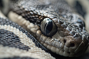 Fototapeta premium Snake's scales close-up revealing intricate patterns 