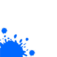 Paint splatter border corner, Splash stain. Vector