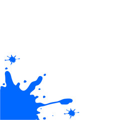 Paint splatter border corner, Splash stain. Vector