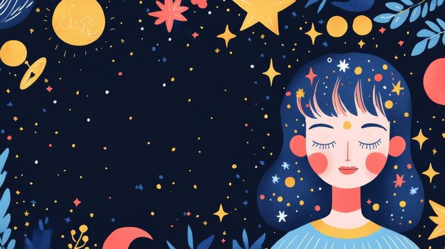 Illustration of a daily horoscope email with celestial motifs, engaging and stylish