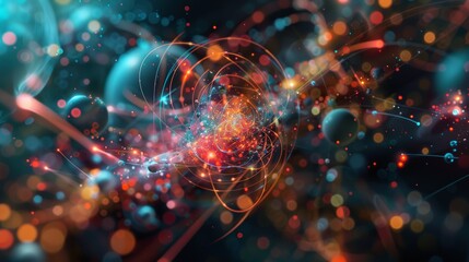 Obraz premium Captivating Subatomic Realm An Ethereal of Quantum Dynamics