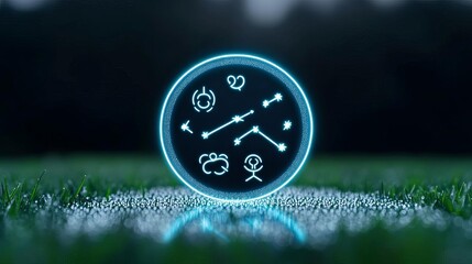 Illustration of zodiac signs forming in morning dew, fresh and poetic visual