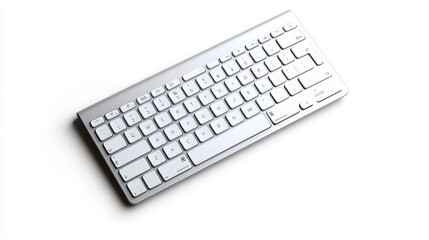 A sleek and modern keyboard design, ideal for minimalistic workspaces and tech enthusiasts seeking elegance in functionality.